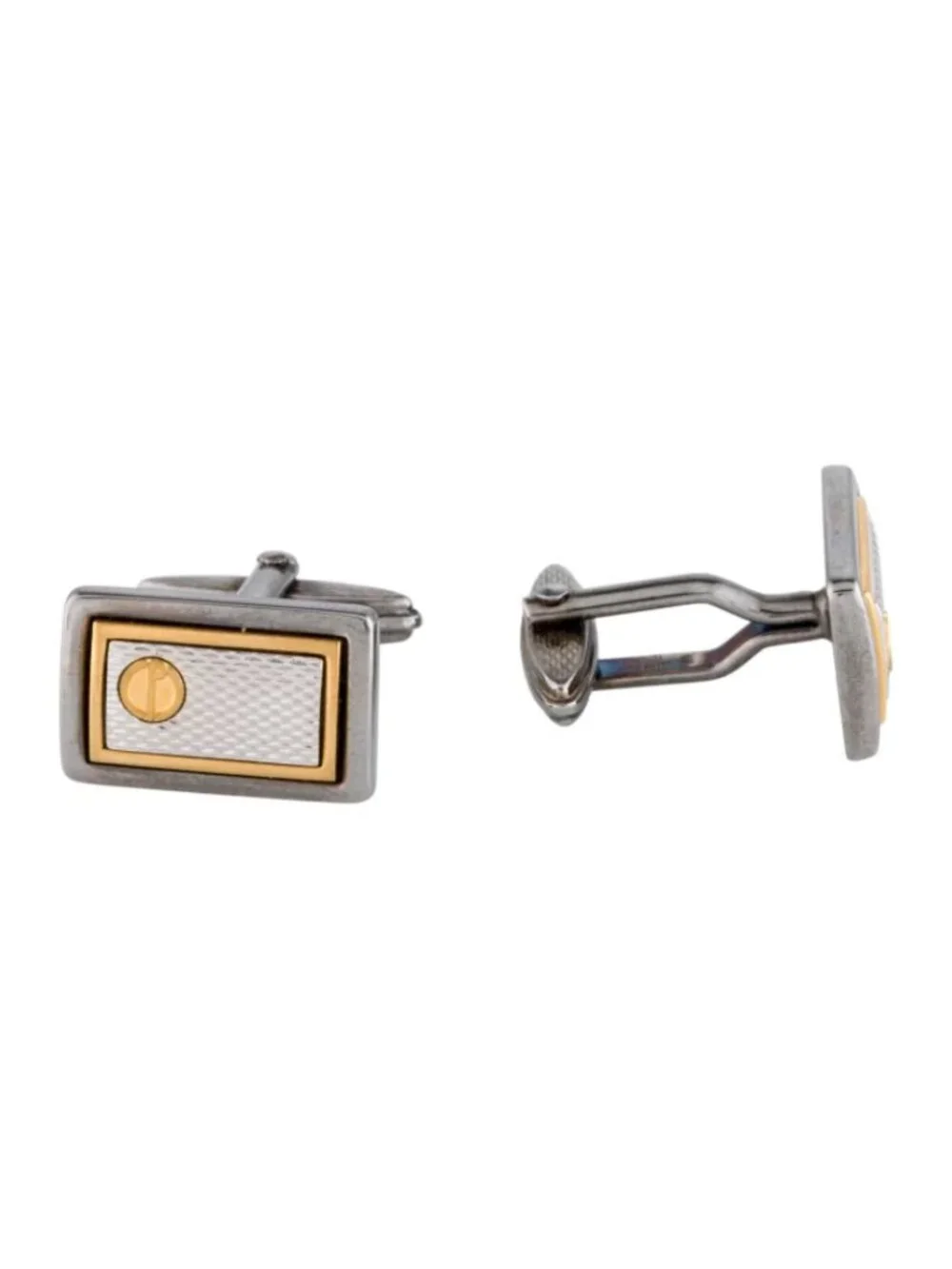 Dunhill Two-Tone Gold & Silver Tone Cufflinks with Designer Box